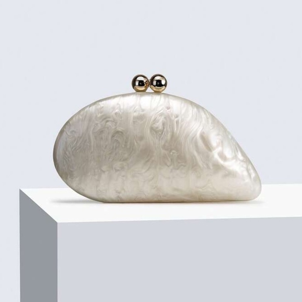 Pearlescent Shell Clutch
